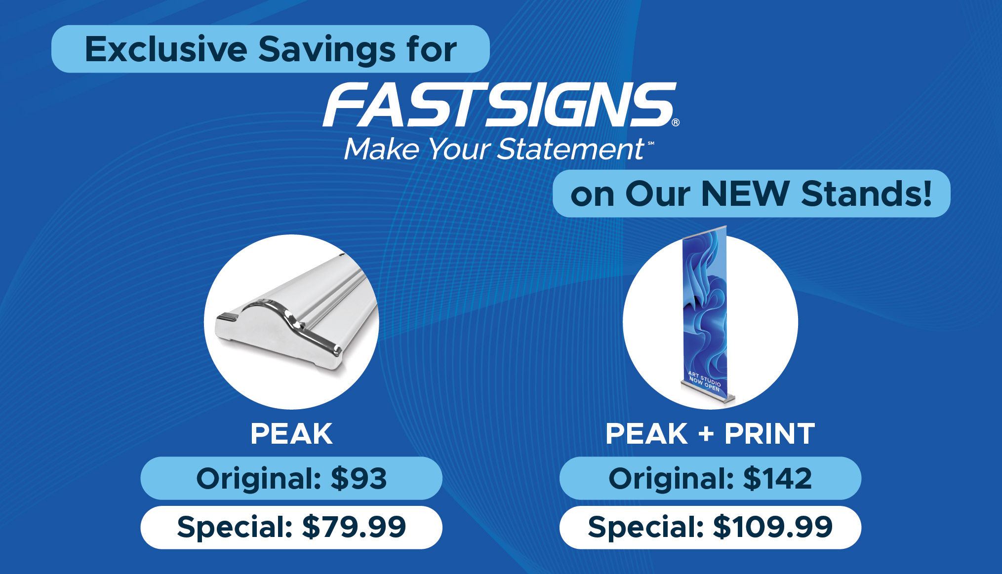 Get exclusive savings on our new stands! Base Original: $40 Special: $33.99 and Peak Original: $88.25 Special: $79.99